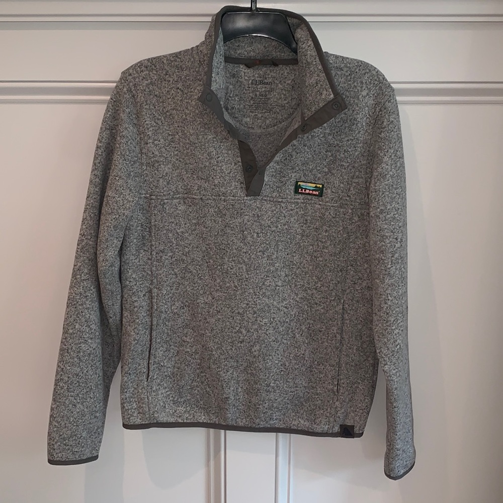 L.L.Bean grey pullover sweatshirt.